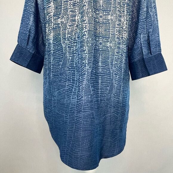 Soft Surroundings Blue Brigitte Tunic Style Blouse. Size Medium. - Picture 7 of 13